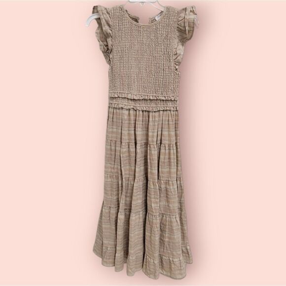 Storia Dresses & Skirts - Storia Smocked Cotton  Floral Ruffle Cap Sleeve Dress Small NWT
